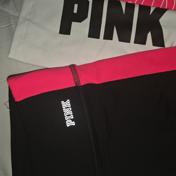 PINK Victoria's Secret Black and Pink Swim Leggings Size Small - Picture 4 of 7